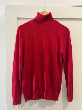 Joseph A. Sparkle Red Turtleneck Sweater